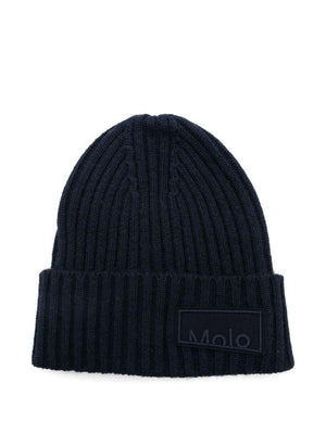 Berretto per bambino Molo blu con toppa con logo