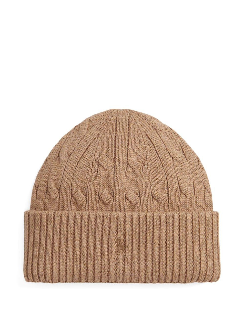 Berretto per bambino Polo Ralph Lauren Kids beige con motivo Polo Pony - Rubino Kids