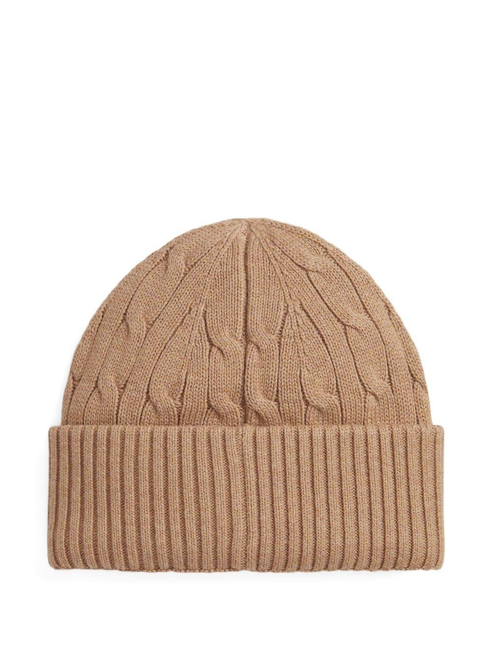 Berretto per bambino Polo Ralph Lauren Kids beige con motivo Polo Pony - Rubino Kids