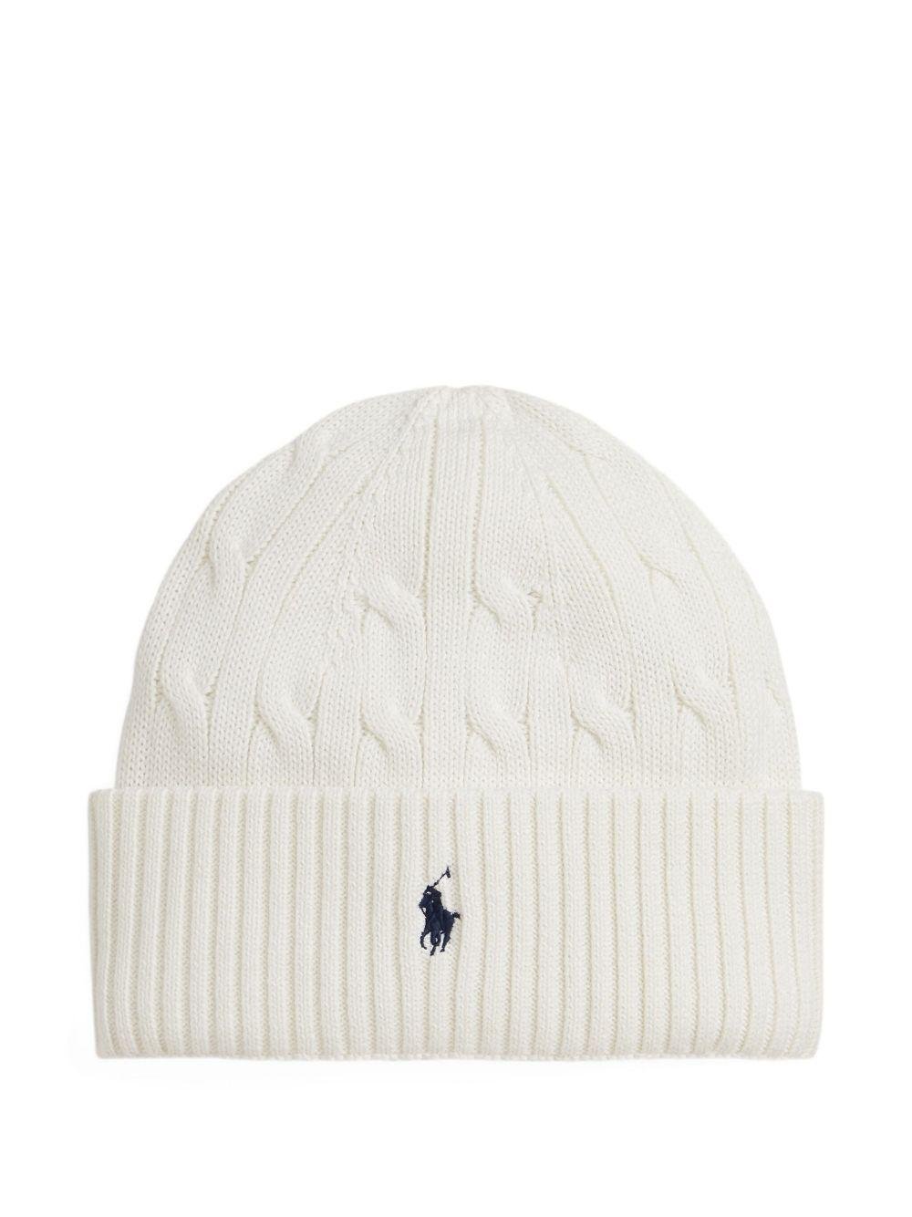 Berretto per bambino Polo Ralph Lauren Kids bianco con motivo Polo Pony - Rubino Kids
