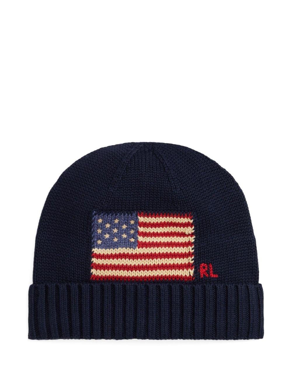 Berretto per bambino Polo Ralph Lauren Kids blu con dettaglio ricamo - Rubino Kids