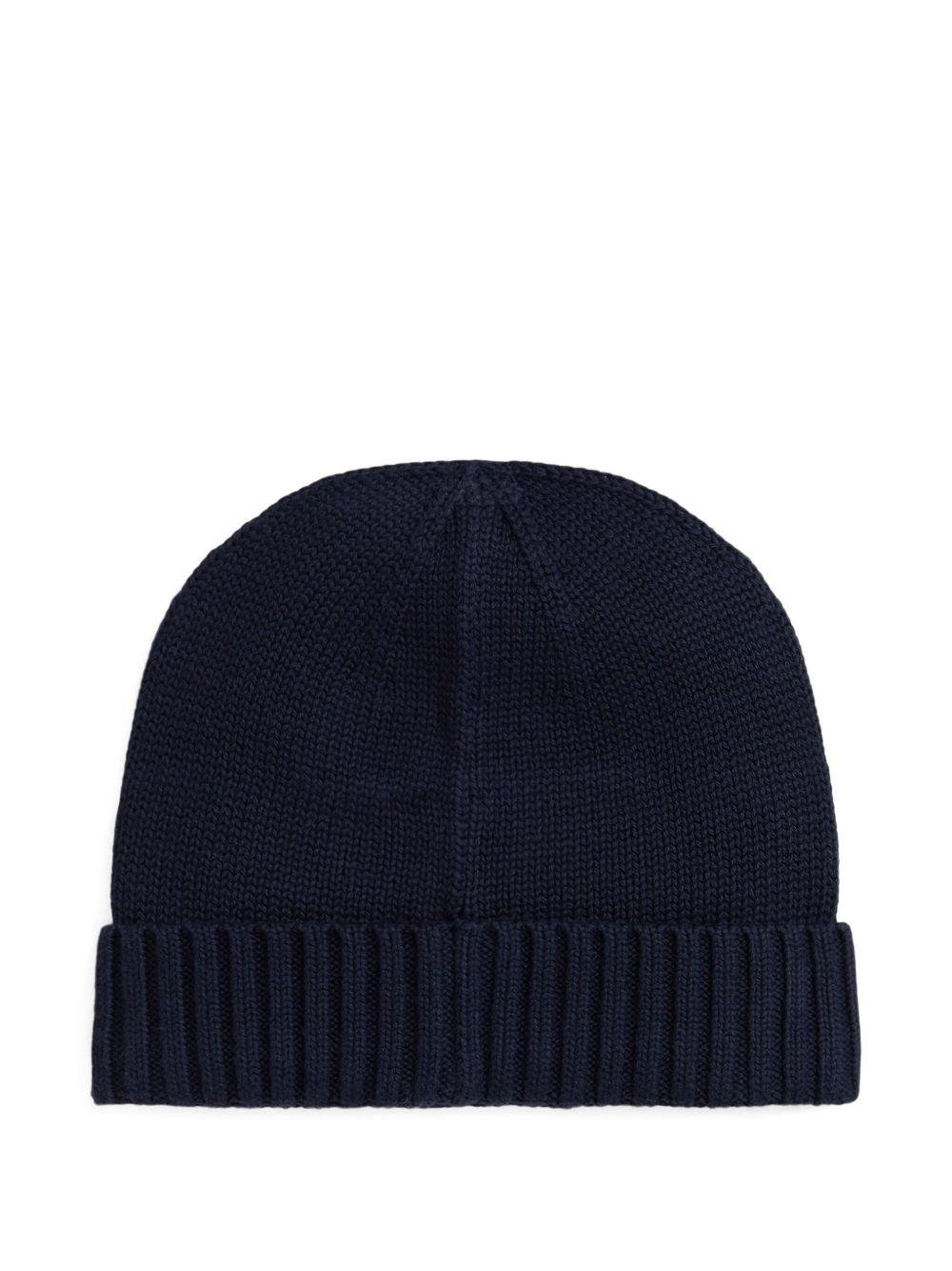 Berretto per bambino Polo Ralph Lauren Kids blu con dettaglio ricamo - Rubino Kids