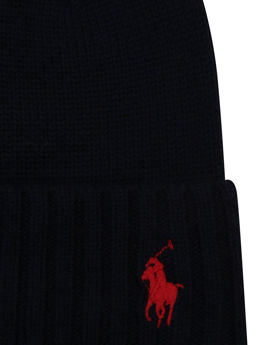 Berretto per bambino POLO RALPH LAUREN KIDS blu con motivo Polo Pony - Rubino Kids