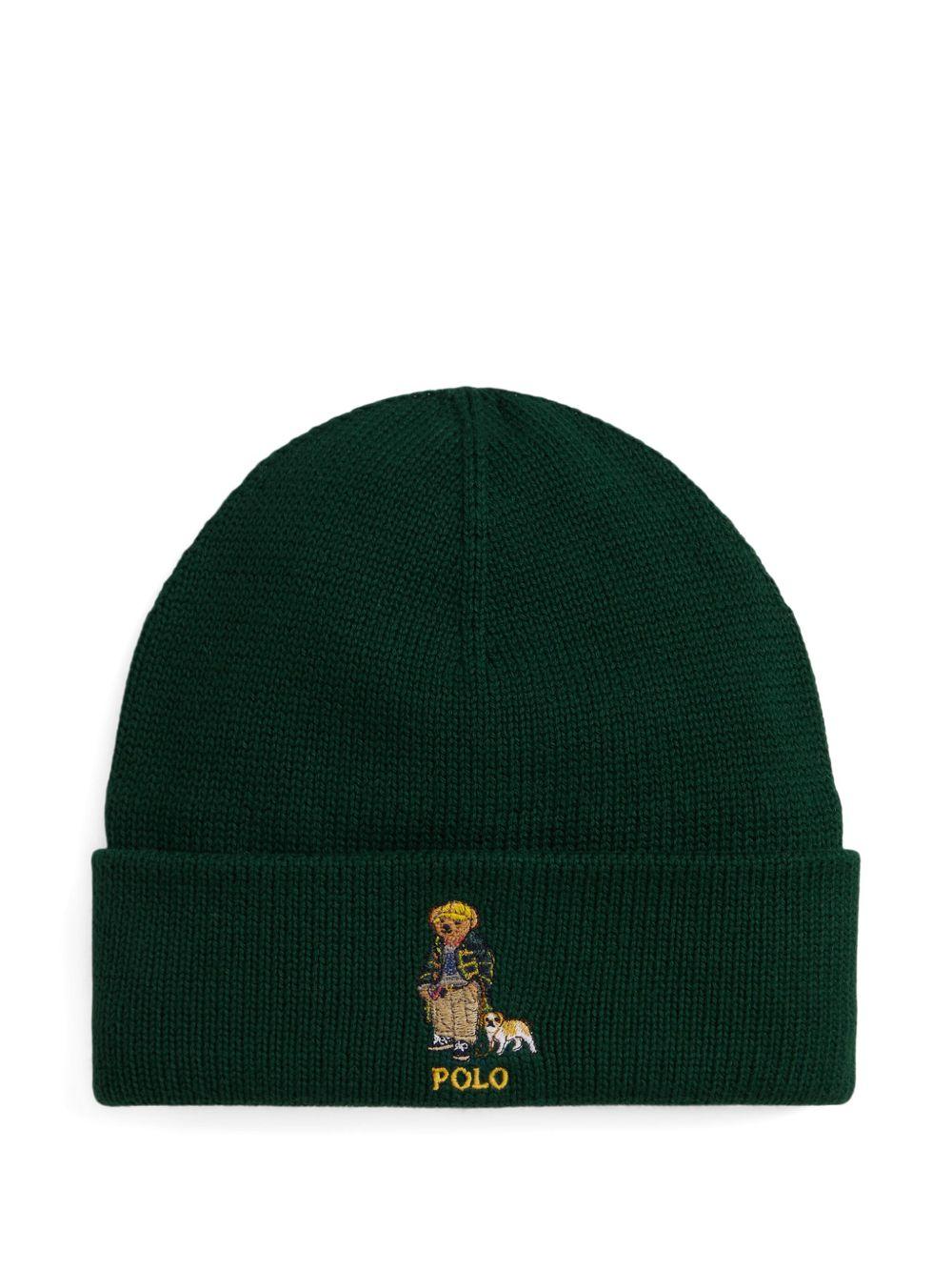 Berretto per bambino Polo Ralph Lauren Kids verde con ricamo Polo Bear - Rubino Kids
