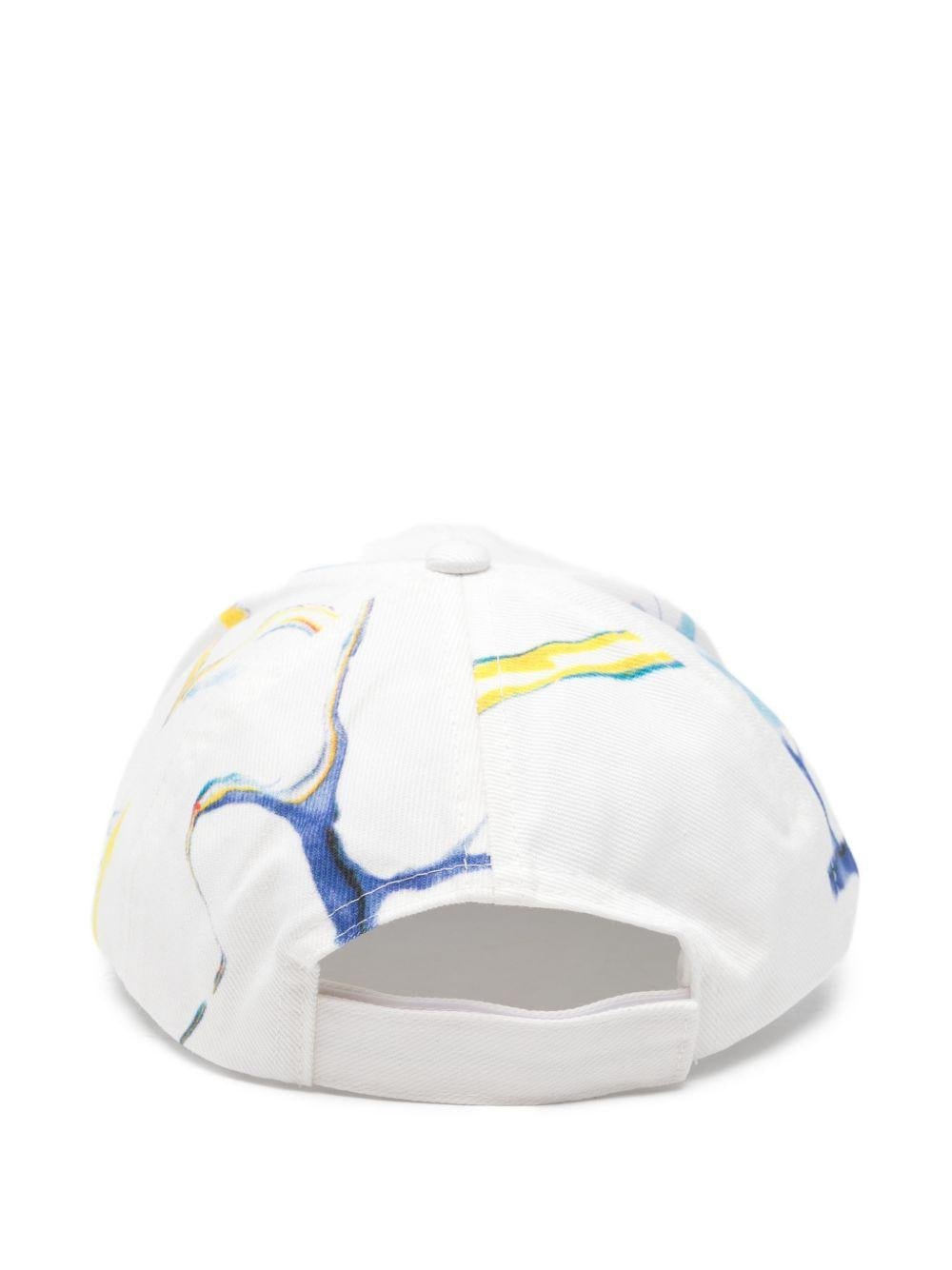 Berretto per bambino Stella McCartney Kids bianco con stampa baseball - Rubino Kids