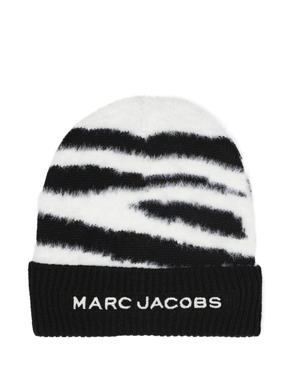 Berretto per bambino The Marc Jacobs Kids bianco e nero con motivo zebrato - Rubino Kids