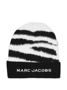Berretto per bambino The Marc Jacobs Kids bianco e nero con motivo zebrato - Rubino Kids