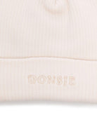 Berretto per neonata Donsje beige con logo ricamato - Rubino Kids