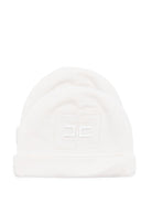 Berretto per neonata Elisabetta Franchi La Mia Bambina bianco con logo ricamato - Rubino Kids