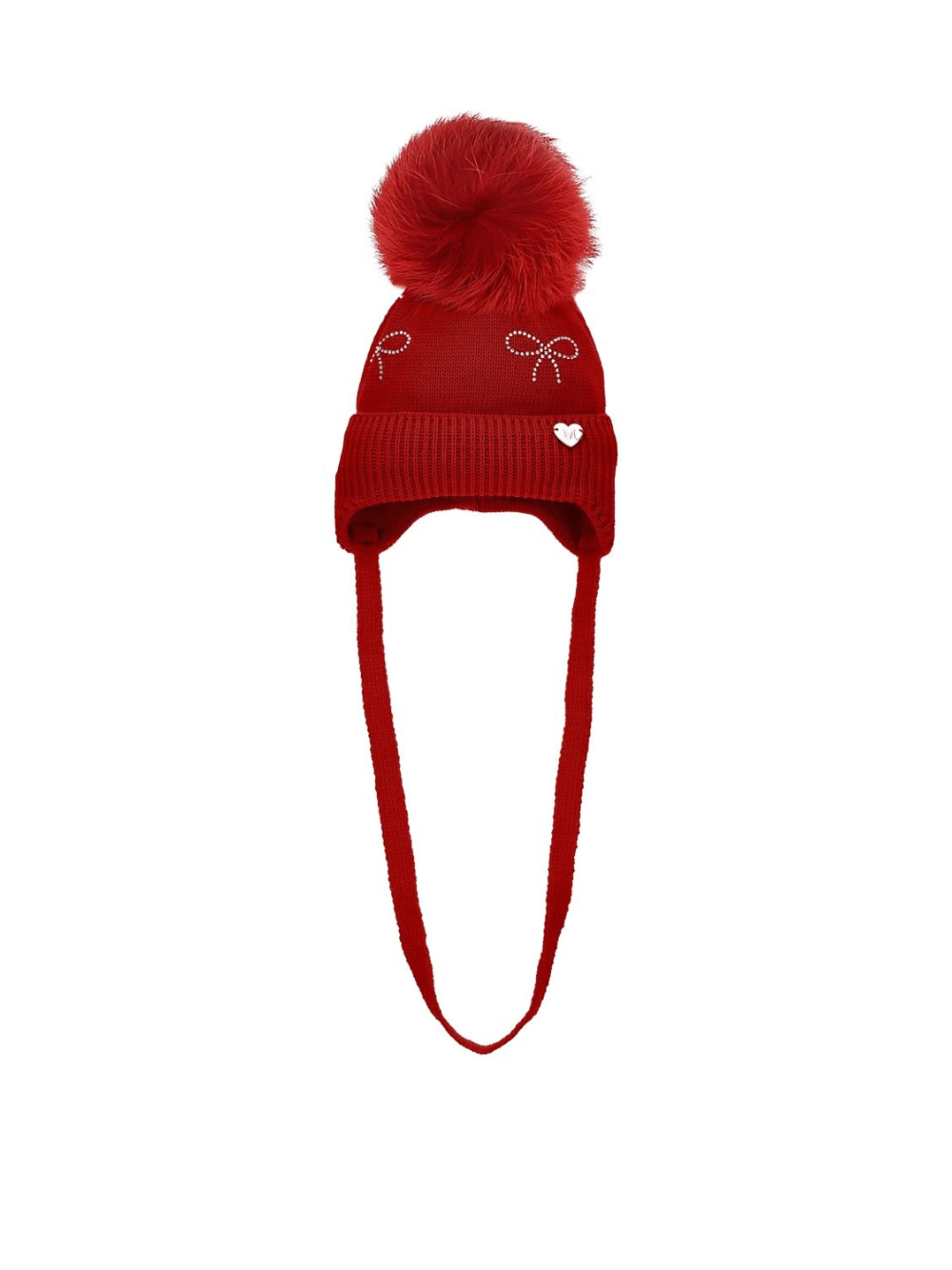 Berretto per neonata Monnalisa rosso con decorazione con strass - Rubino Kids