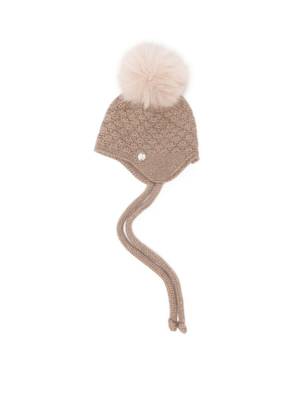 Berretto per neonata Paz Rodríguez beige con pompon - Rubino Kids