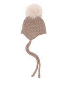Berretto per neonata Paz Rodríguez beige con pompon - Rubino Kids
