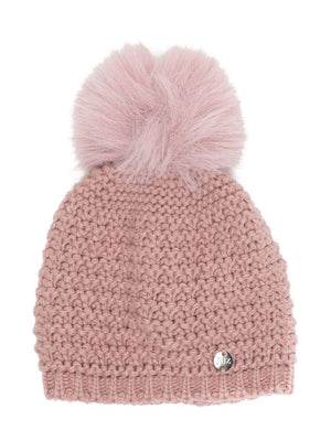 Berretto per neonata PaZ RODRIGUEZ rosa con pompon