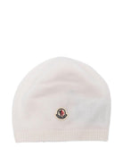 Berretto per neonati Moncler Enfant bianco con toppa con logo - Rubino Kids