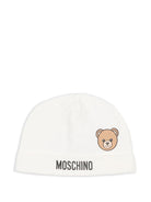 Berretto per neonati Moschino Kids bianco con motivo orsetto - Rubino Kids