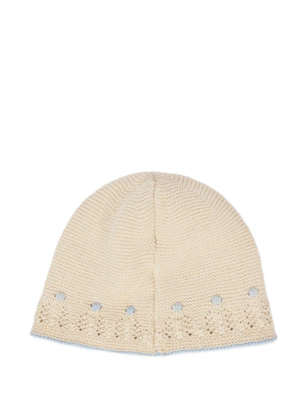 Berretto per neonati Paz Rodrìguez beige con lavorazione in rilievo - Rubino Kids