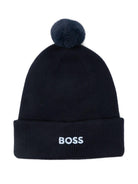 Berretto per neonato Boss Kids blu con dettaglio pompon - Rubino Kids