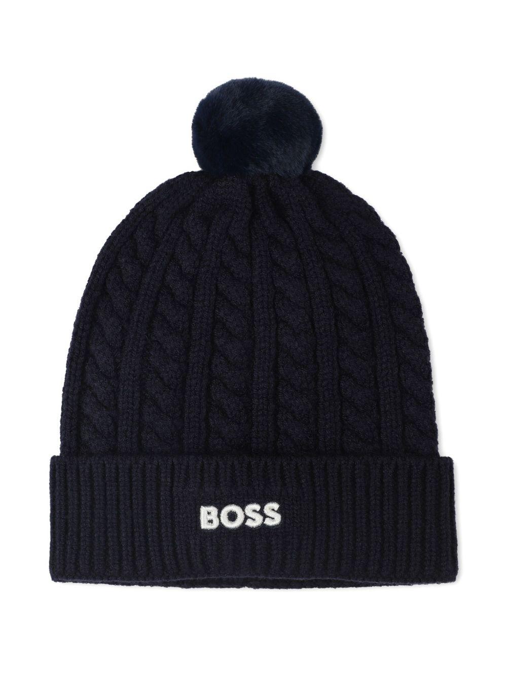 Berretto per neonato Boss Kids blu con logo - Rubino Kids