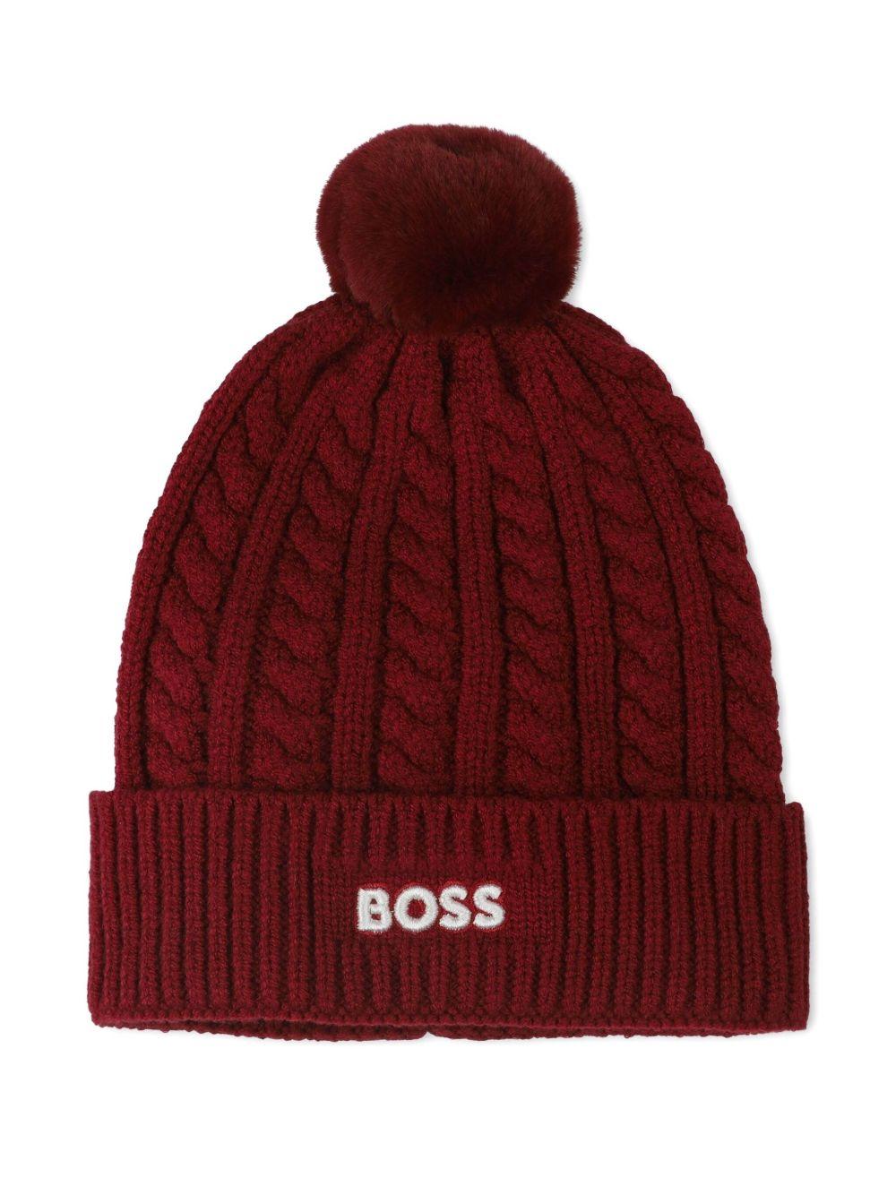 Berretto per neonato Boss Kids rosso con logo - Rubino Kids