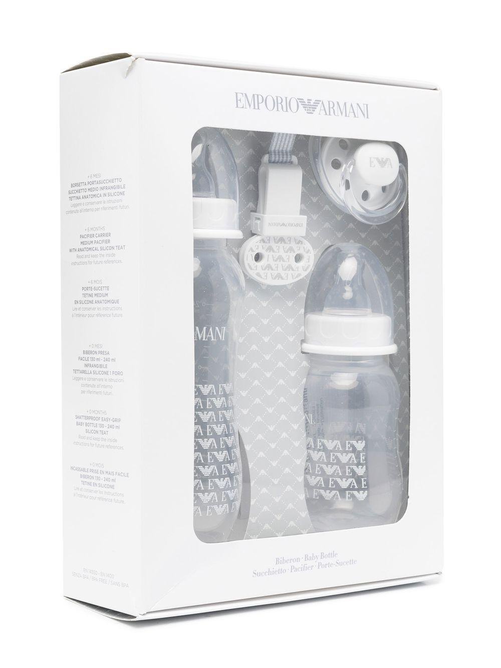 Biberon per neonati Emporio Armani Kids bianco con stampa grafica all - over - Rubino Kids