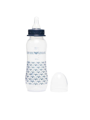 Emporio Armani Kids blue baby bottle with monogram logo print
