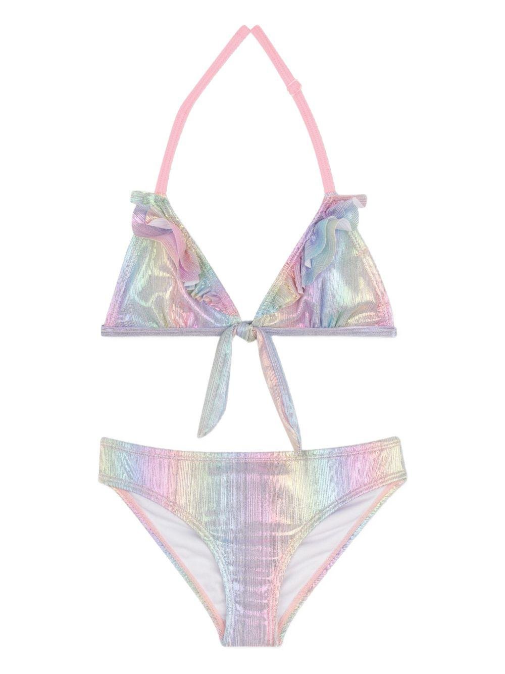 Bikini per bambina Billieblush multicolore con dettaglio ruches - Rubino Kids