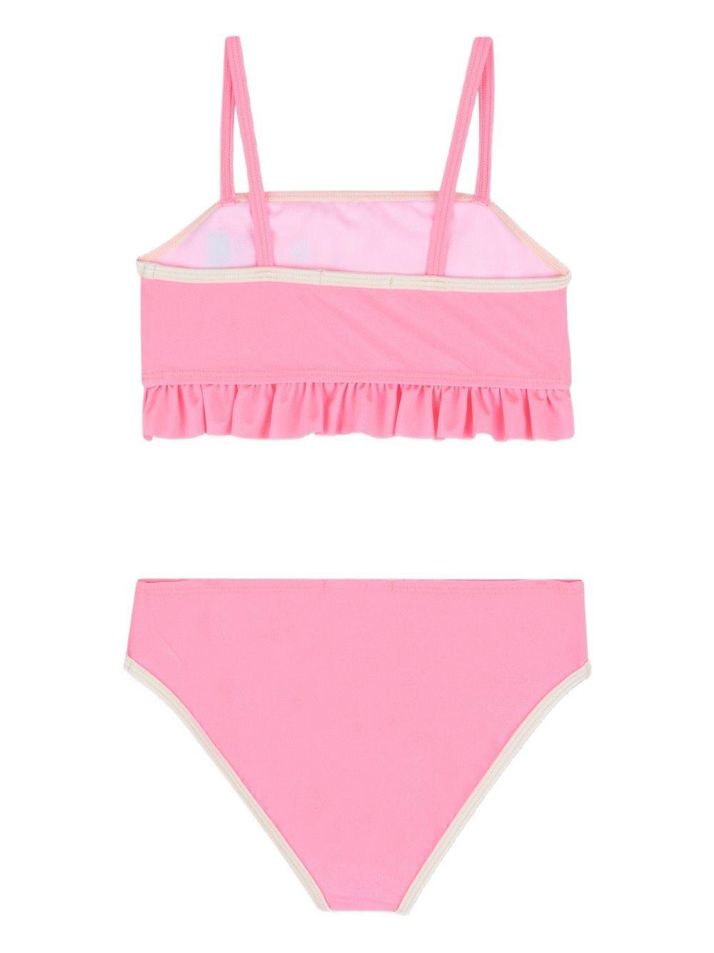 Bikini per bambina Billieblush rosa con stampa grafica - Rubino Kids