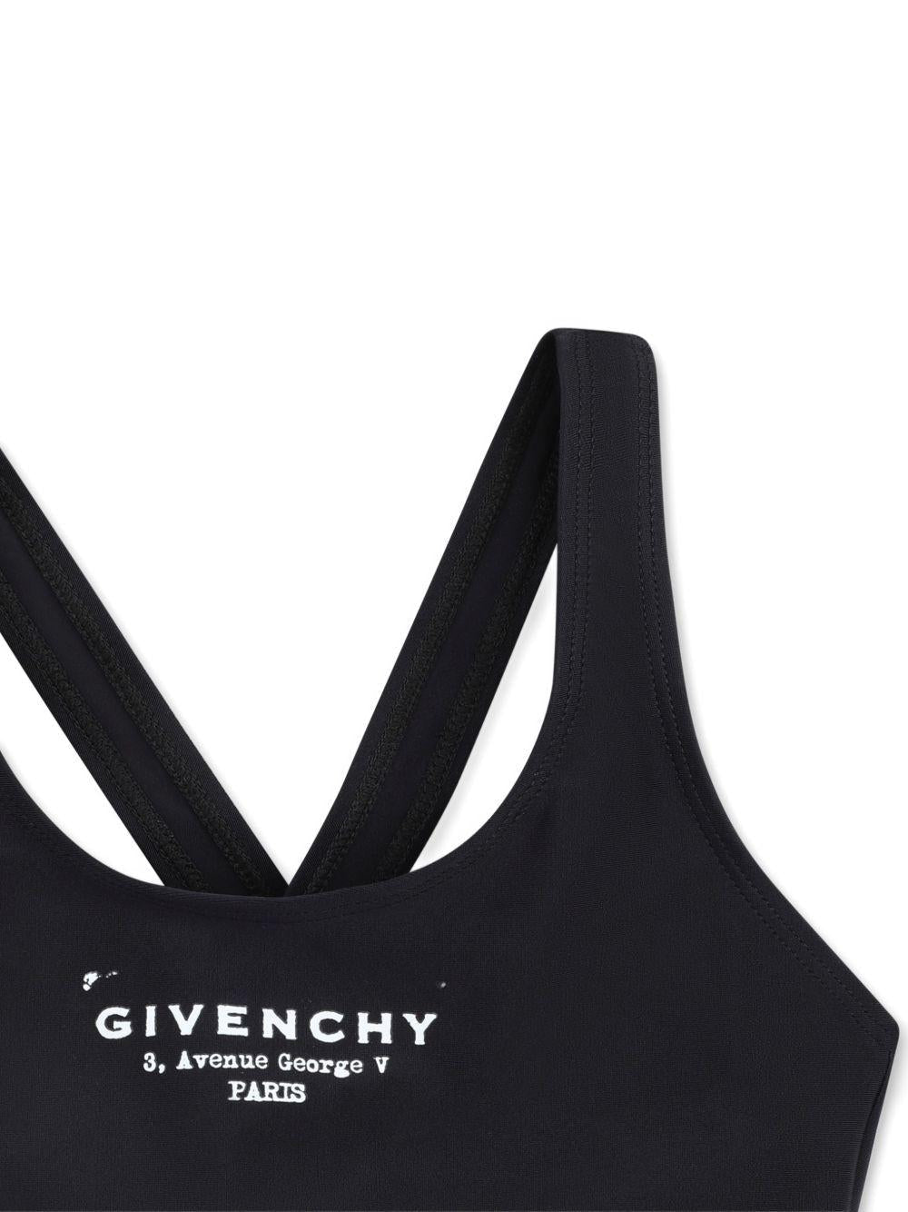 Bikini per bambina Givenchy Kids nero con stampa logo - Rubino Kids