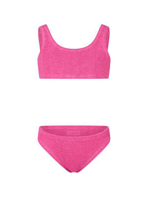 MC2 Saint Barth Kids Baker Bikini for Girls in Fuchsia with Back Logo