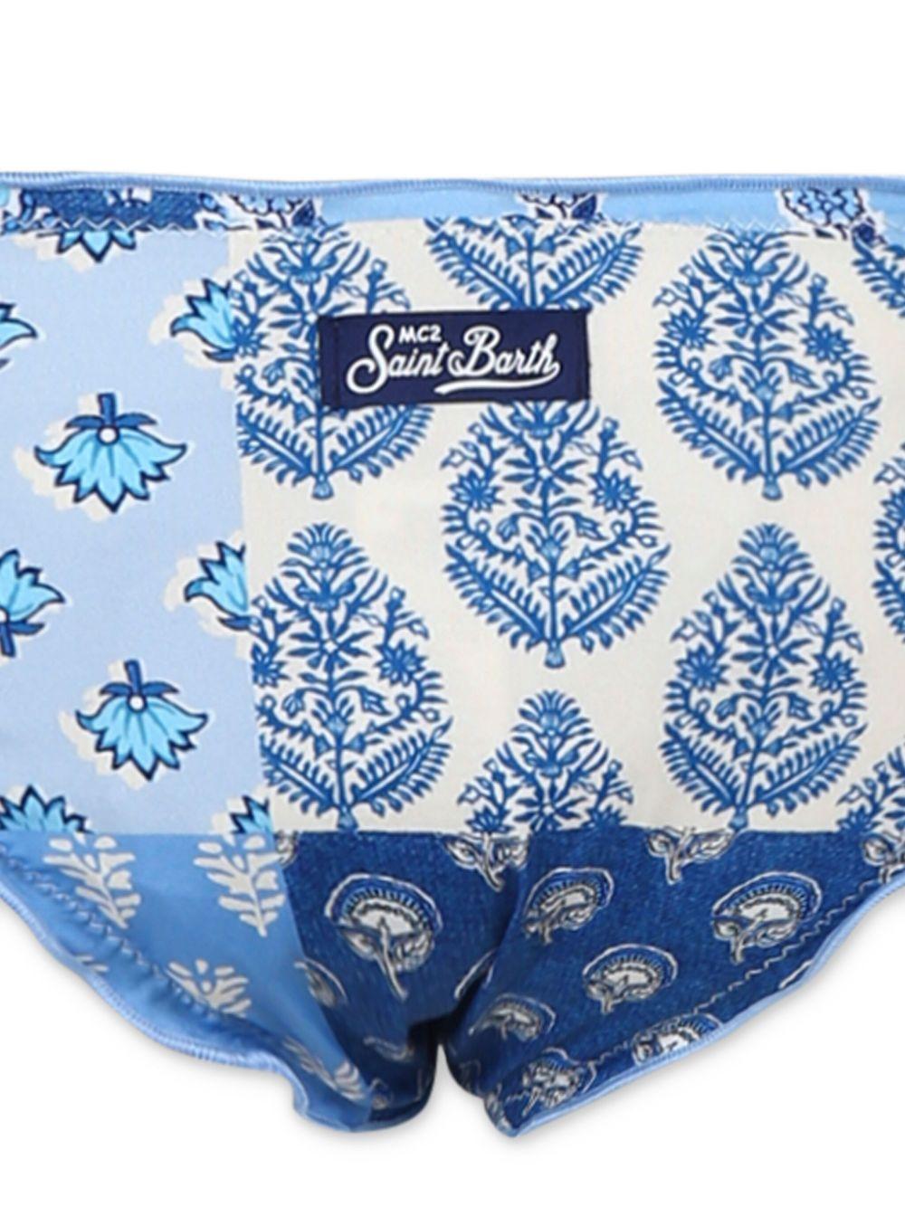Bikini per bambina MC2 Saint Barth Kids Cris azzurro con design classico - Rubino Kids
