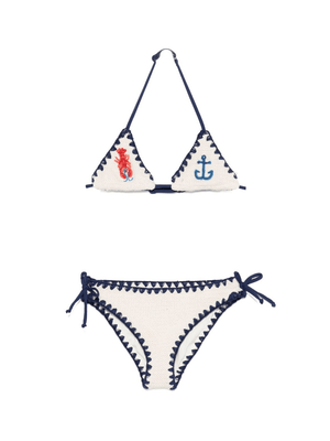 MC2 Saint Barth Kids Holly beige bikini for girls with knotted ties
