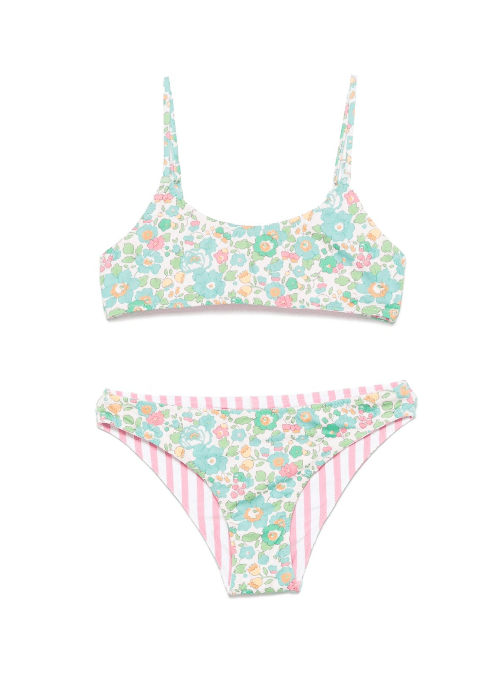 Bikini per bambina MC2 Saint Barth Kids Jaiden multicolore reversibile - Rubino Kids