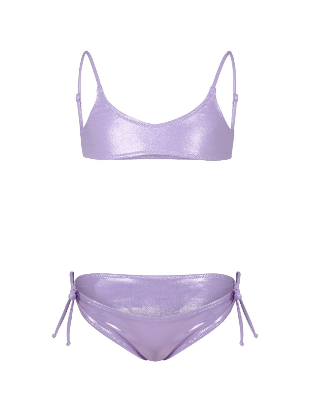 Bikini per bambina MC2 Saint Barth Kids Paloma lilla con decorazione strass - Rubino Kids