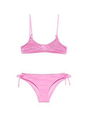 MC2 Saint Barth Kids Paloma pink bikini for girls with glitter details