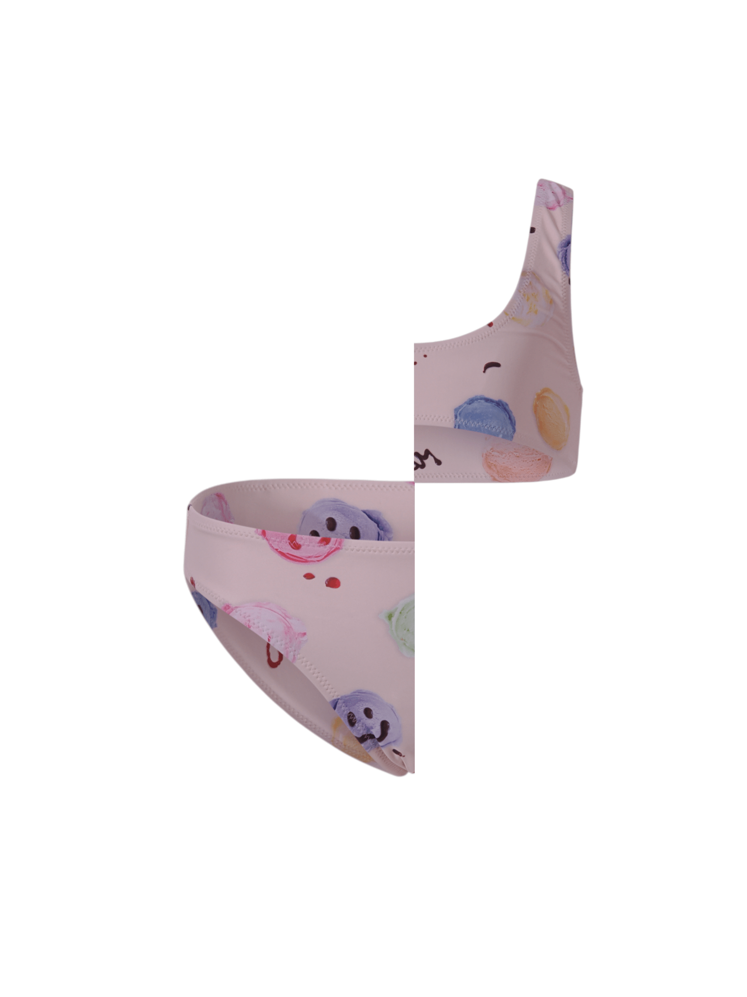 Bikini per bambina Molo Kids bianco a scollo ampio - Rubino Kids