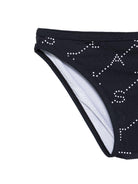 Bikini per bambina Stella McCartney Kids nero con stampa logo all - over - Rubino Kids