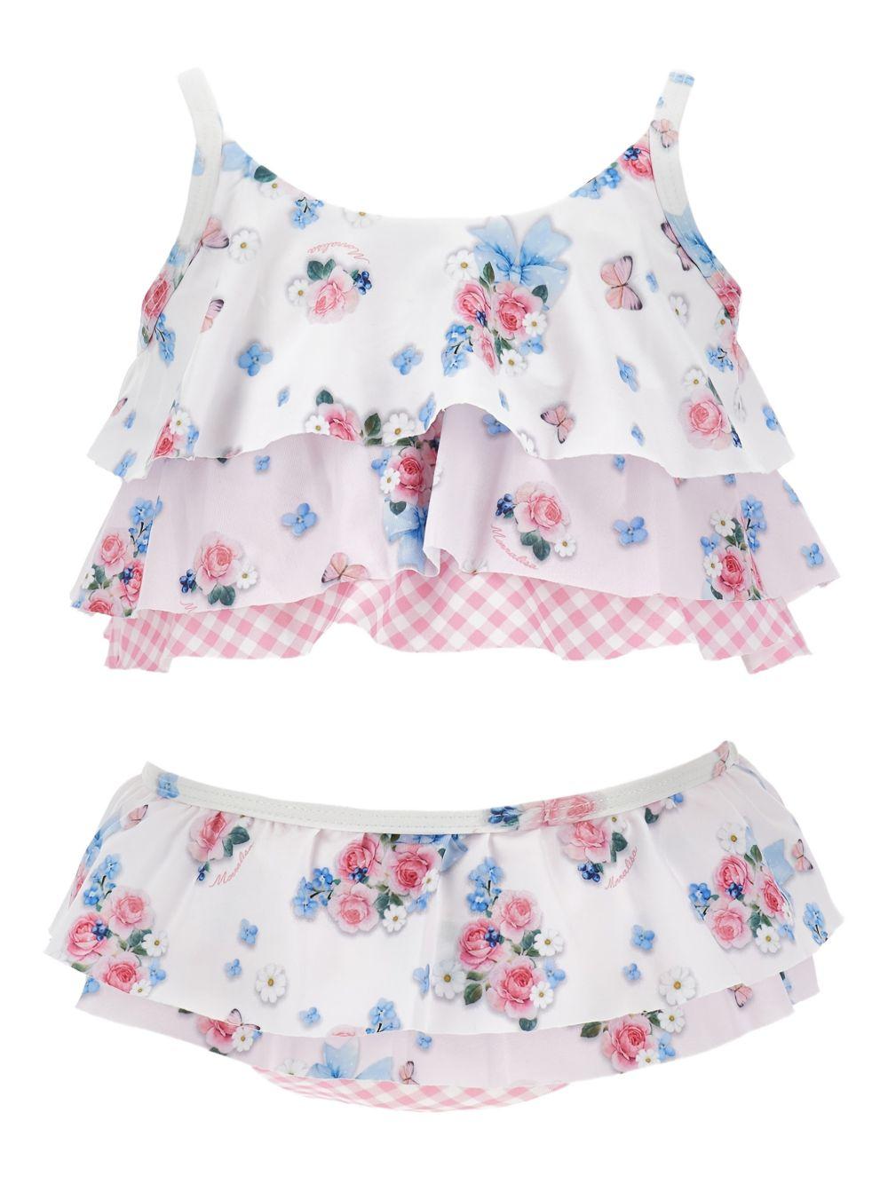 Bikini per neonata Monnalisa multicolore con motivo a fiori - Rubino Kids