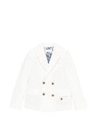 Blazer a doppiopetto per bambino Roberto Cavalli Kids bianco con bottoni - Rubino Kids