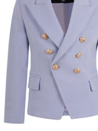 Blazer doppiopetto per bambino Balmain Kids azzurro con bottoni dorati - Rubino Kids