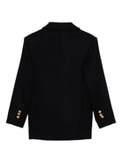 Blazer doppiopetto per bambino Balmain Kids blu con tasche applicate - Rubino Kids
