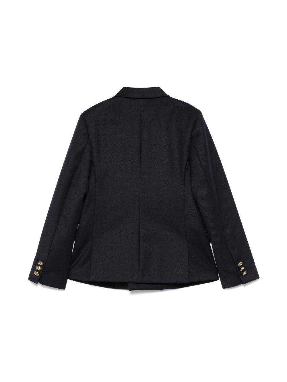 Blazer doppiopetto per bambino Golden Goose Kids blu con polsini con bottini - Rubino Kids