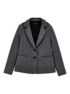 Blazer monopetto per bambina Monnalisa grigio con due tasche a filetto laterali - Rubino Kids