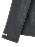 Blazer monopetto per bambina Monnalisa grigio con due tasche a filetto laterali - Rubino Kids