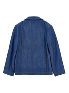 Blazer per bambina Monnalisa blu con spilla a fiori - Rubino Kids