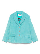 Blazer per bambina MSGM Kids azzurro con trama a coste - Rubino Kids
