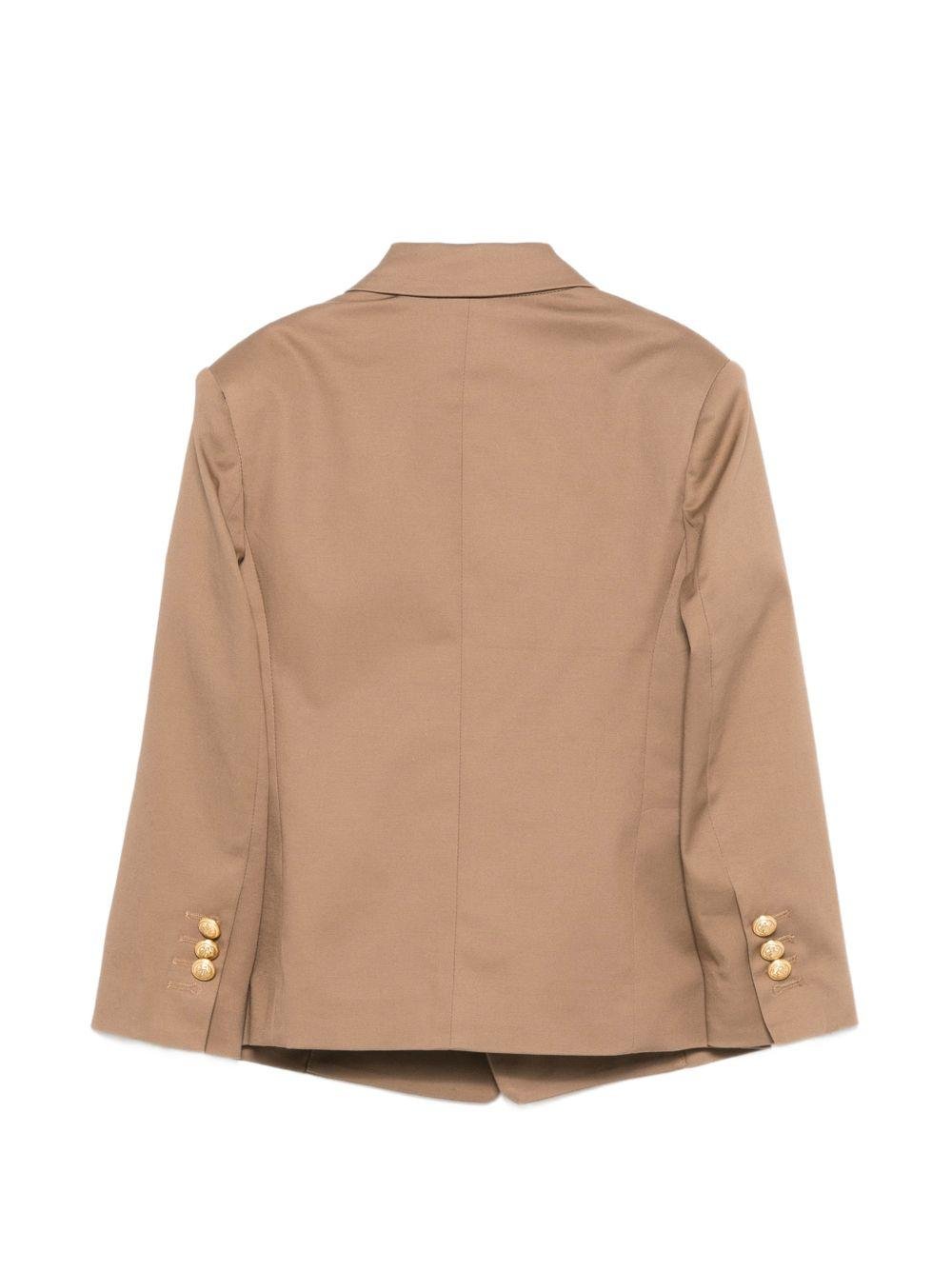 Blazer per bambino Balmain Kids beige con revers a lancia - Rubino Kids