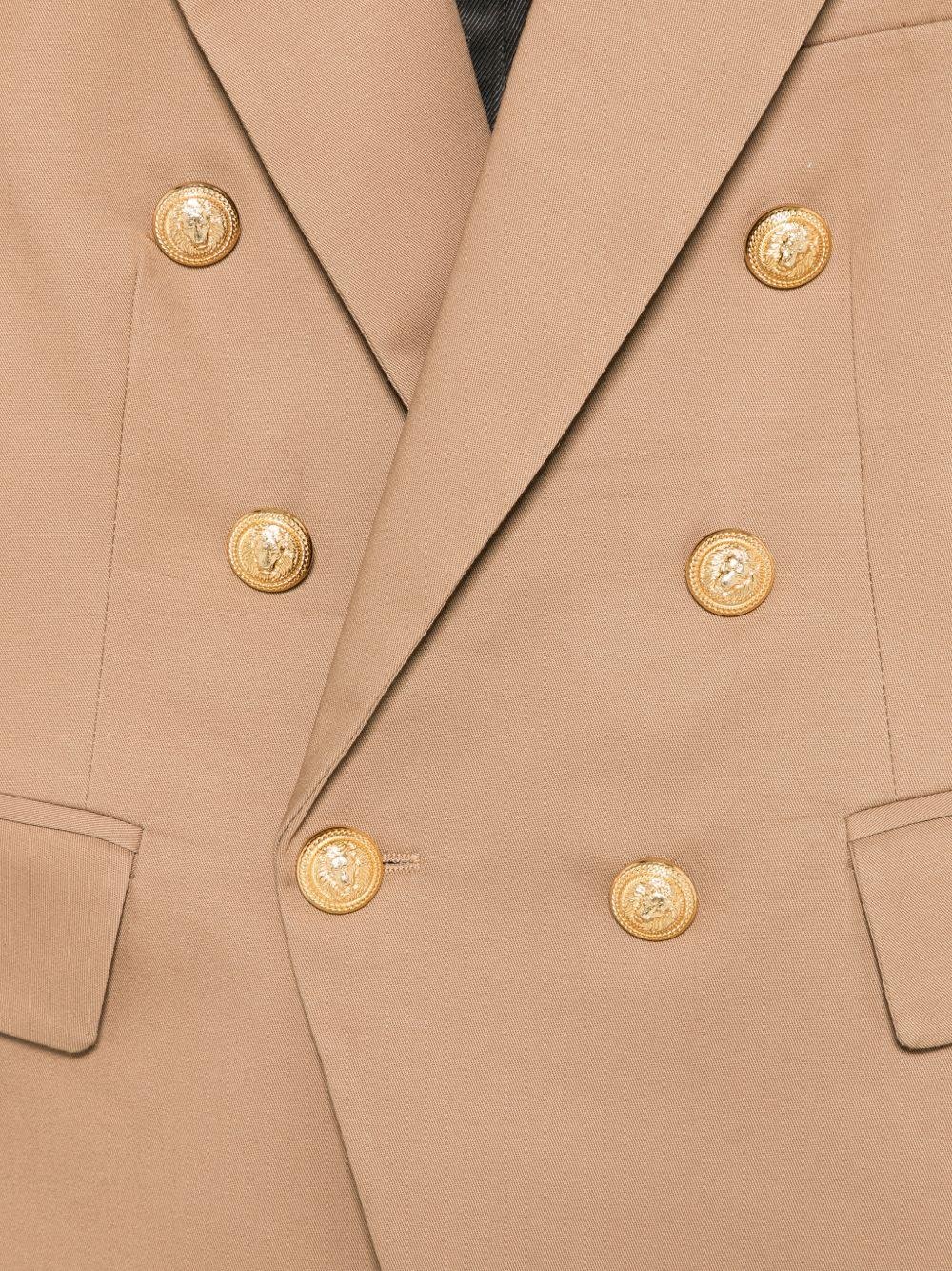 Blazer per bambino Balmain Kids beige con revers a lancia - Rubino Kids