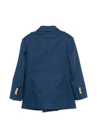 Blazer per bambino Balmain Kids blu con bottoni color oro - Rubino Kids