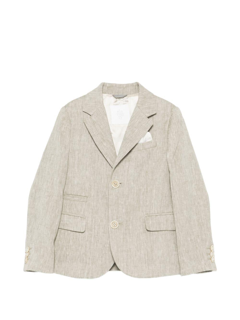Blazer per bambino Eleventy Kids beige con revers classici - Rubino Kids