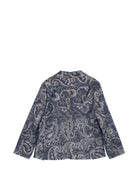 Blazer per bambino Etro Kids blu con stampa Paisley - Rubino Kids